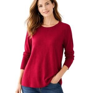 Eileen Fisher Sweater Tunic Women’s Large Burgundy Red Lyocell Silk Blend Knit